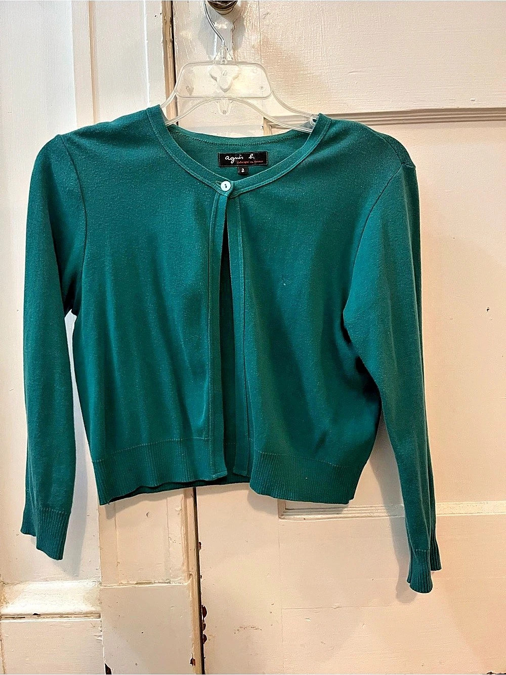 agnès b. Cardigan, forest green, Size 2